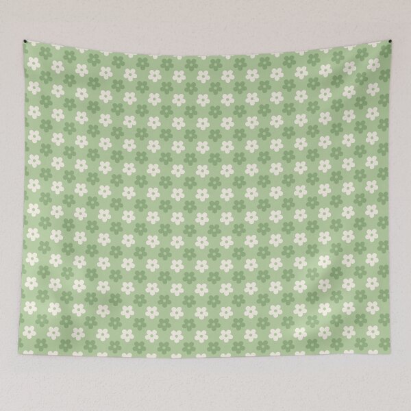 Item preview, Sage Green Retro Daisy Pattern | Gift for Cottagecore Lovers | Aesthetic Sage Green Floral Gift for Her | Retro Daisy Decor | Minimalist Sage Floral Pattern | Sage Green Daisy Field designed and sold by VivaFy.