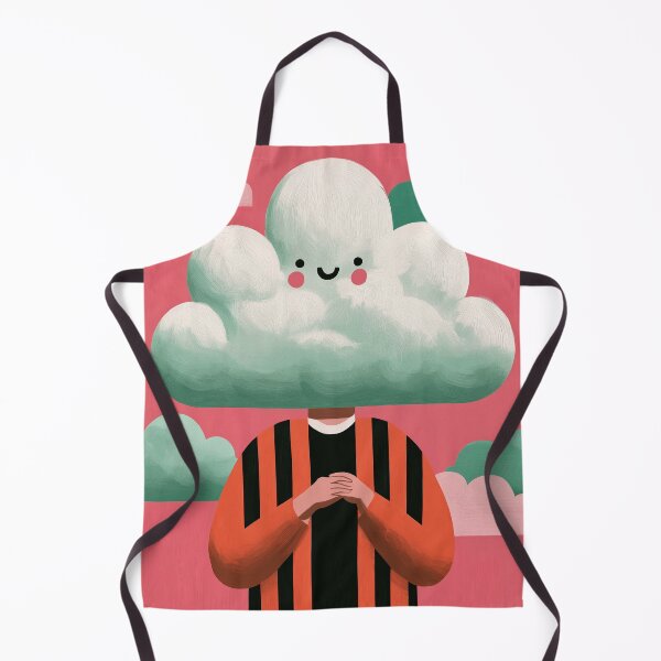 Item preview, Quirky Cloud Head Surreal Character Pink Art designed and sold by Bramble County Printworks.