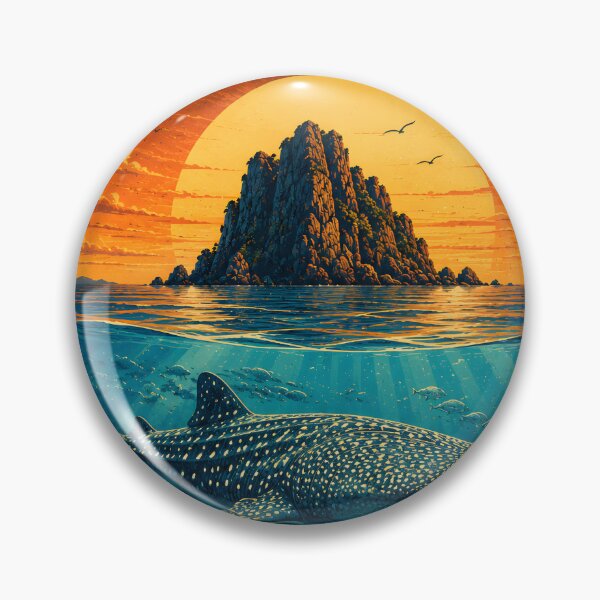 Item preview, RICHELIEU ROCK – Retro Sunset Poster  Andaman Sea, Thailand. designed and sold by Spirit of Siam.