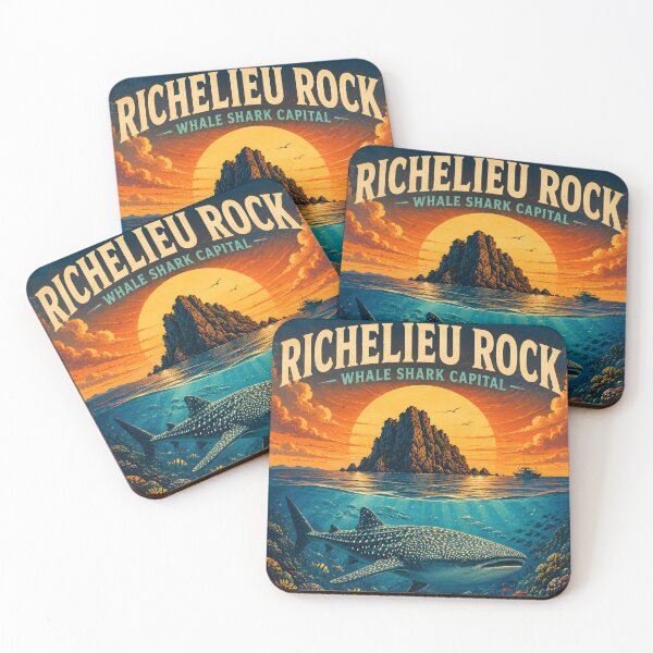 Item preview, RICHELIEU ROCK – Retro Sunset Poster  Andaman Sea, Thailand. designed and sold by Spirit of Siam.