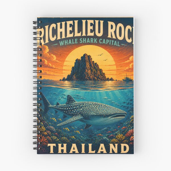 Item preview, RICHELIEU ROCK – Retro Sunset Poster  Andaman Sea, Thailand. designed and sold by Spirit of Siam.