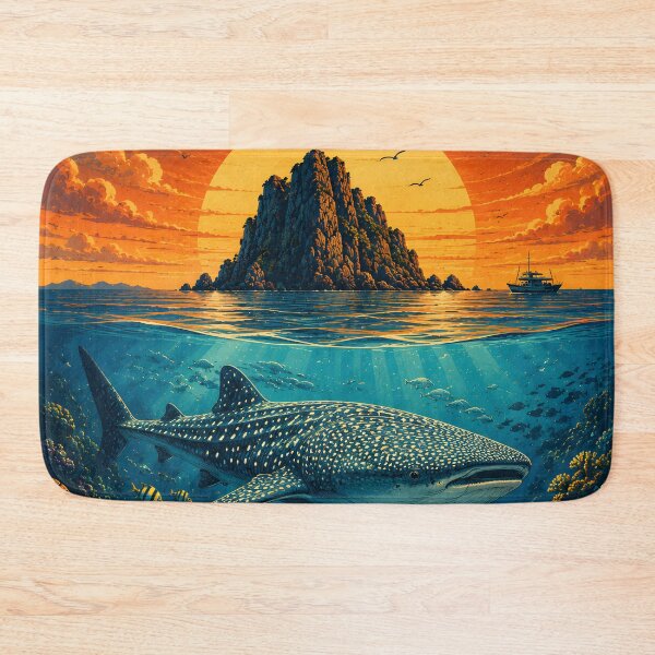 Item preview, RICHELIEU ROCK – Retro Sunset Poster  Andaman Sea, Thailand. designed and sold by Spirit of Siam.