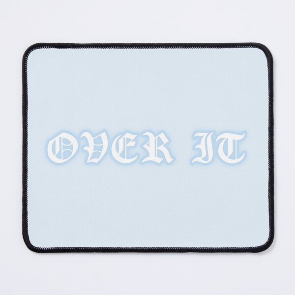 Item preview, Pastel "Over It" Gothic Old English Text | Cute Blue Y2K Gothic Typography designed and sold by KawaiiTexts.