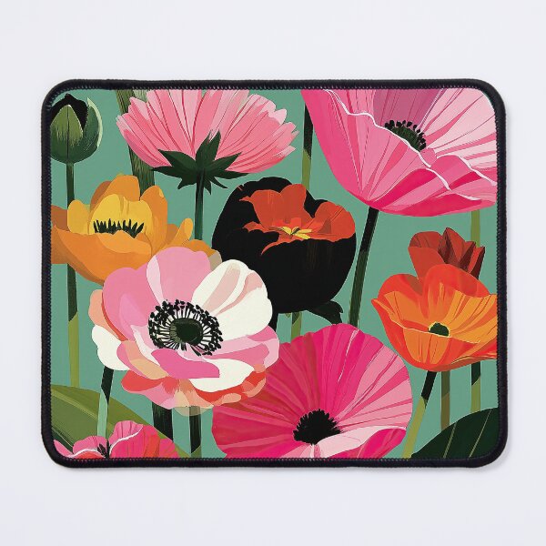 Item preview, Midcentury Poppy Floral Bright Bloom Botanical Art designed and sold by Bramble County Printworks.