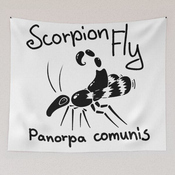 Item preview, White Line Art Scorpion Fly Panorpa Communis Insect Illustration designed and sold by RawTaxonomy.
