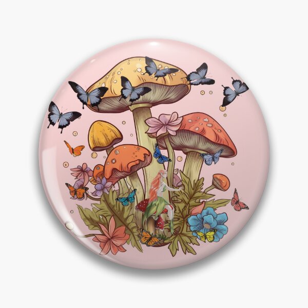 Item preview, Botanical Fairy Toadstool Collage with Butterflies designed and sold by The Retromotel.