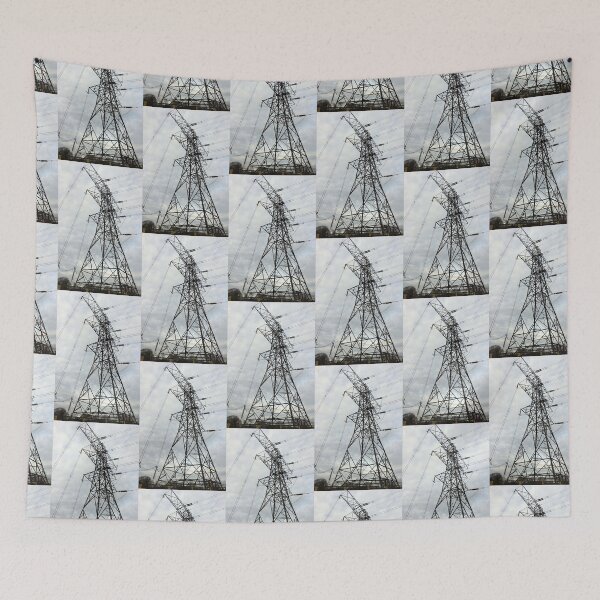 Item preview, Electricity Power Pylon Low Angle Photography designed and sold by pinkal.