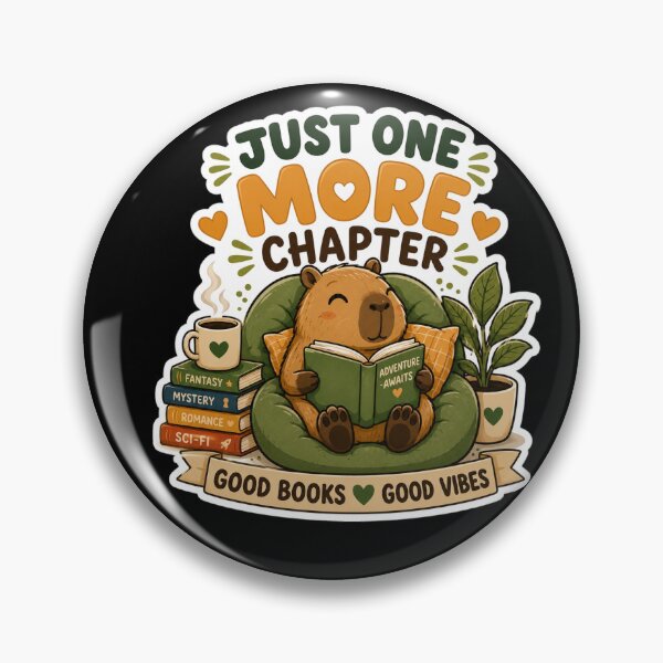 Item preview, Just One More Chapter Cute Capybara Reading Book Sticker. designed and sold by  BreedCraft Studio.