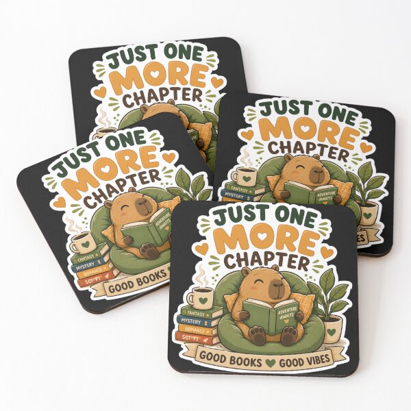 Item preview, Just One More Chapter Cute Capybara Reading Book Sticker. designed and sold by  BreedCraft Studio.