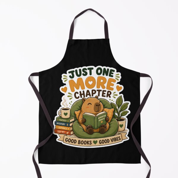 Item preview, Just One More Chapter Cute Capybara Reading Book Sticker. designed and sold by BreedCraft Studio.