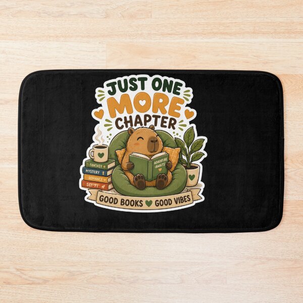 Item preview, Just One More Chapter Cute Capybara Reading Book Sticker. designed and sold by  BreedCraft Studio.