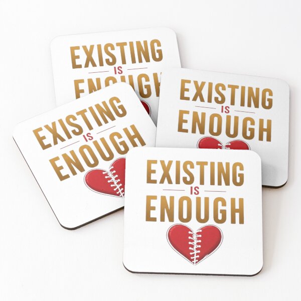 Item preview, Existing Is Enough: Minimalist Heart Typography designed and sold by Northern Glow Art.