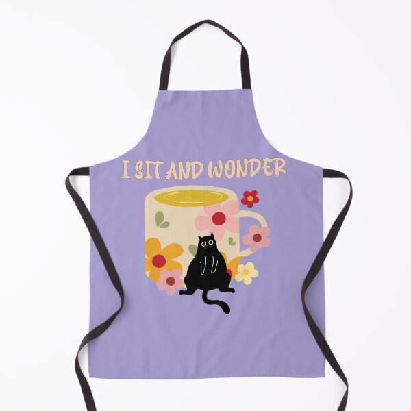 Item preview, I Sit and Wonder Cute Black Cat Coffee Mug Floral Illustration designed and sold by BritishDelights.