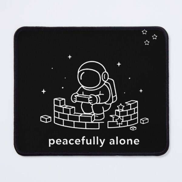 Item preview, Peacefully Alone T-Shirt | Astronaut Building Wall Mental Health Gift | Minimalist Boundaries Design designed and sold by K Mood Studio.