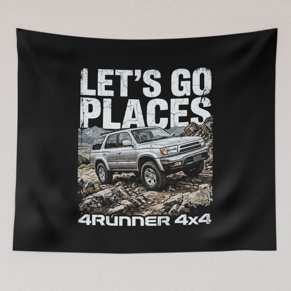 Item preview, Retro Style 3rd Gen 4Runner 4x4 Let's Go Places Off-Road Silver designed and sold by Off-Road-Zone.