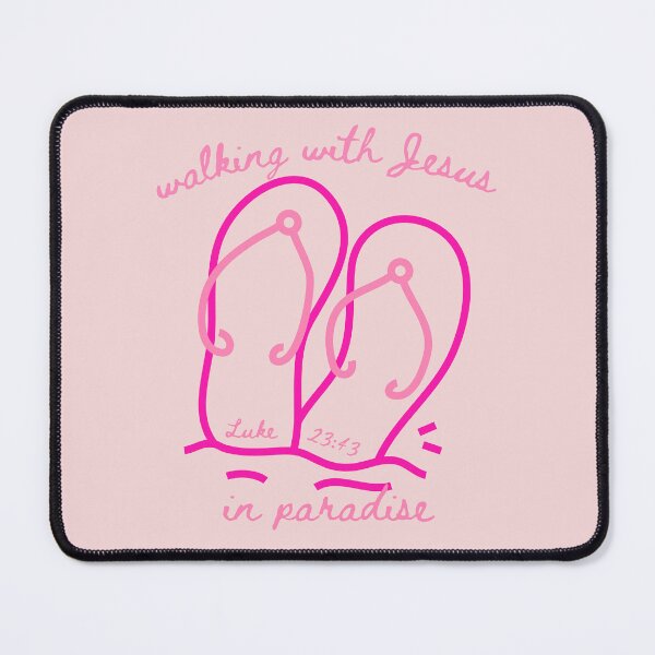 Item preview, Flip Flops Walking With Jesus In Paradise Luke 23 43 Beach Vibes Pink designed and sold by Forevermore.