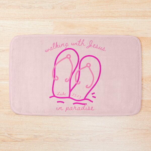 Item preview, Flip Flops Walking With Jesus In Paradise Luke 23 43 Beach Vibes Pink designed and sold by Forevermore.