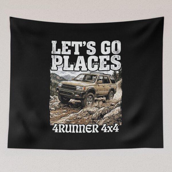 Item preview, Retro Style 3rd Gen 4Runner 4x4 Let's Go Places Off-Road Tan designed and sold by Off-Road-Zone.