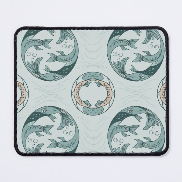 Item preview, Whimsical Teal Yin-Yang Fish Seamless Pattern – Ocean Serenity Repeating Design designed and sold by Midnight Veil Designs.