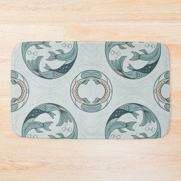 Item preview, Whimsical Teal Yin-Yang Fish Seamless Pattern – Ocean Serenity Repeating Design designed and sold by Midnight Veil Designs.