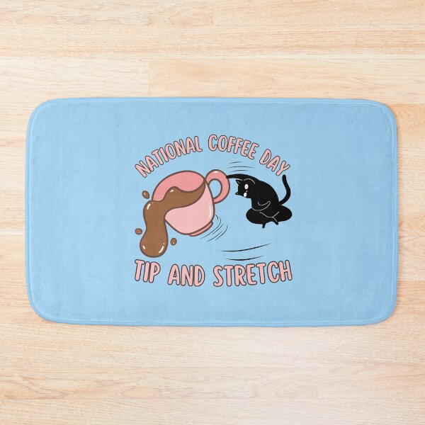 Item preview, National Coffee Day Tip and Stretch Funny Cat Coffee Design designed and sold by BritishDelights.