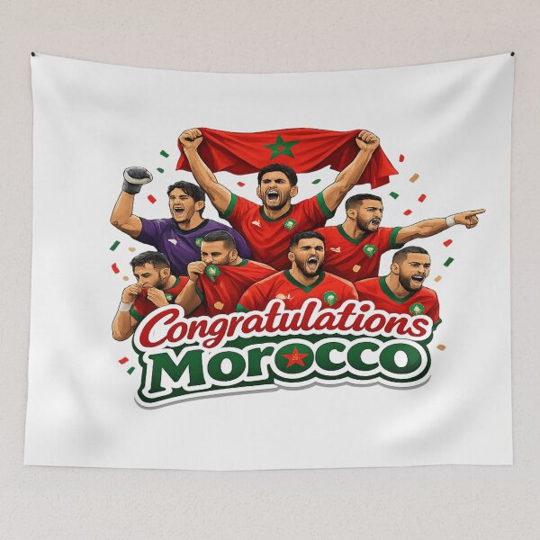 Item preview, Congratulations Morocco Football Celebration Sticker | Proud Moroccan Soccer Fan Design designed and sold by sosservice.