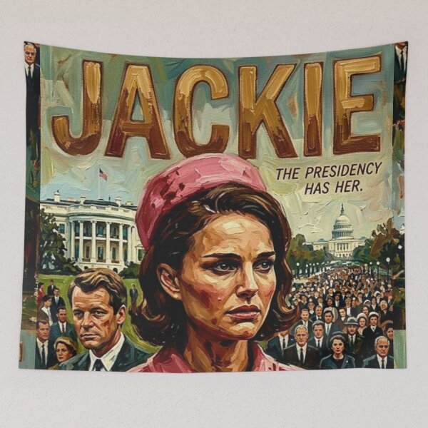 Item preview, Jackie Retro Biographical Drama History Tribute Art Movie Poster designed and sold by Art's Diner.
