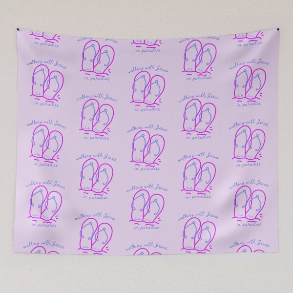Item preview, Flip Flops Walking With Jesus In Paradise Luke 23 43 Beach Vibes Purple designed and sold by Forevermore.