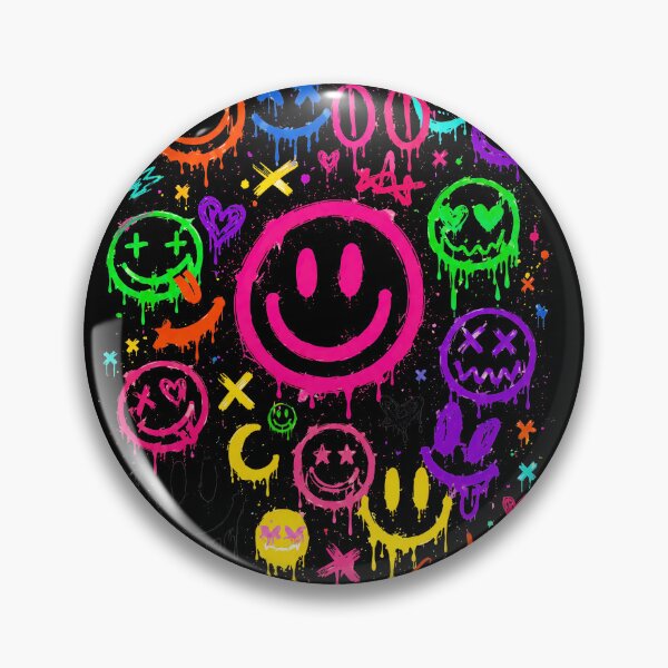 Item preview, Smile Face Emoticons Vivid Graffiti Smiley Design designed and sold by lvlupthreads.