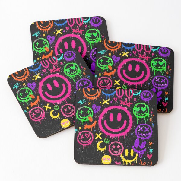 Item preview, Smile Face Emoticons Vivid Graffiti Smiley Design designed and sold by lvlupthreads.
