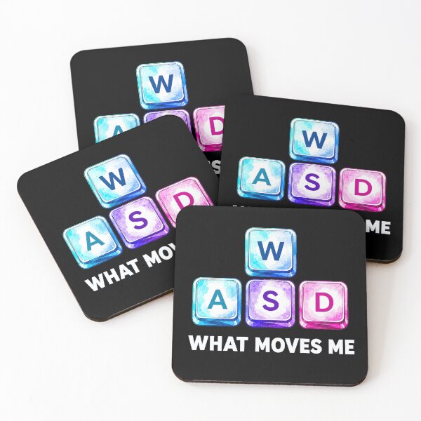 Item preview, What Moves Me WASD Gaming Keys designed and sold by lvlupthreads.