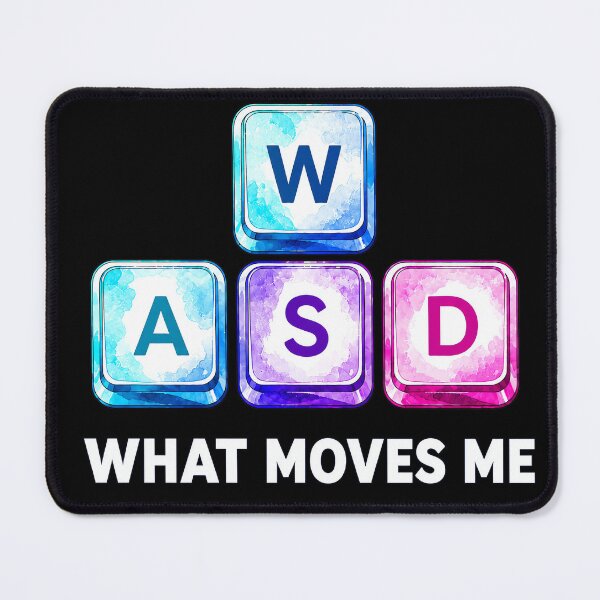 Item preview, What Moves Me WASD Gaming Keys designed and sold by lvlupthreads.