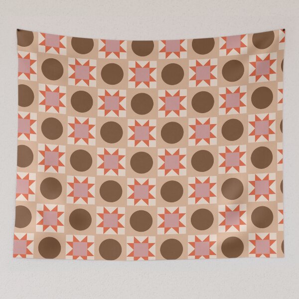 Item preview, Brown and Beige Geometric Sawtooth Star Pattern designed and sold by YesButNo Design.