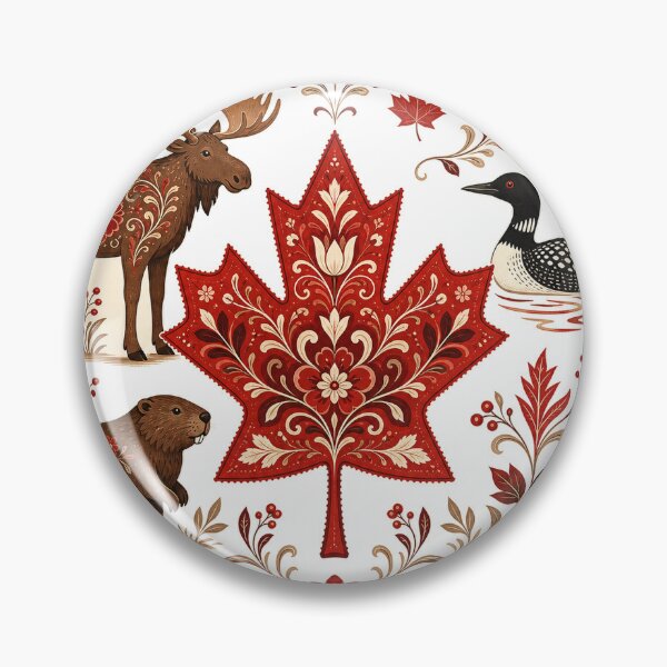 Item preview, Canadian Maple Leaf Wildlife Folk Art designed and sold by puredevn.