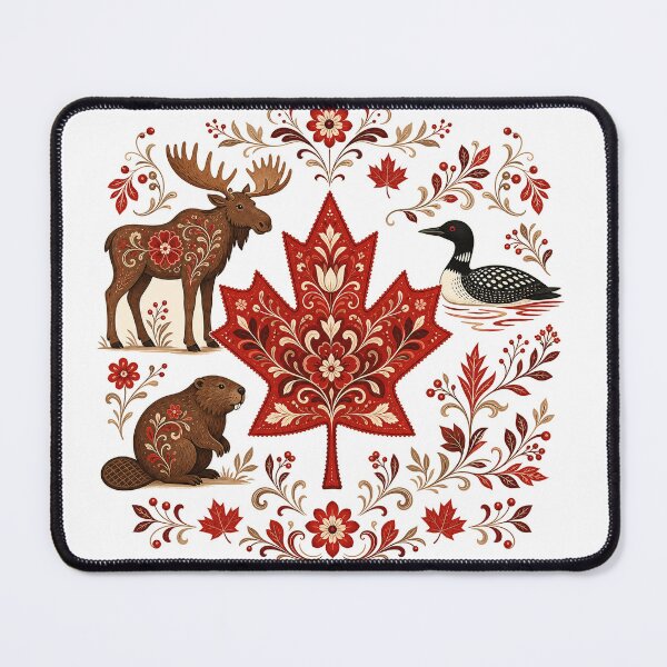 Item preview, Canadian Maple Leaf Wildlife Folk Art designed and sold by puredevn.