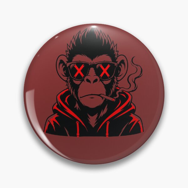 Item preview, Rebel Monkey Streetwear - Cool Smoker Logo Red and Black designed and sold by RAYBIL.