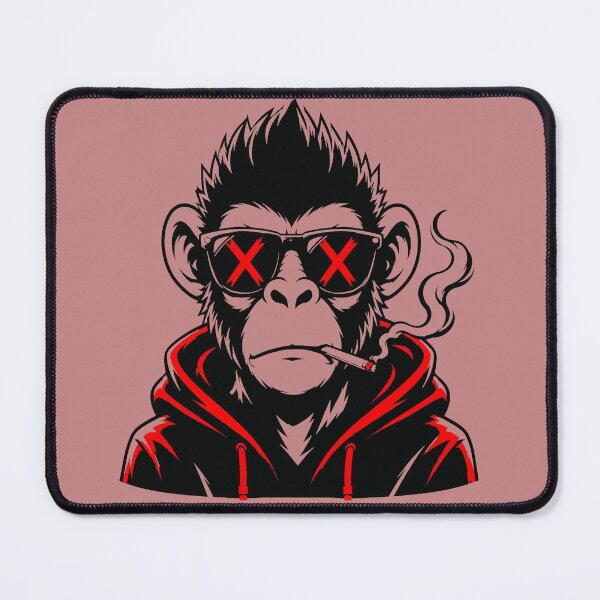 Item preview, Rebel Monkey Streetwear - Cool Smoker Logo Red and Black designed and sold by RAYBIL.