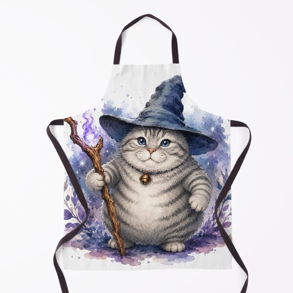 Item preview, Gray Tabby Cat Wizard designed and sold by lvlupthreads.