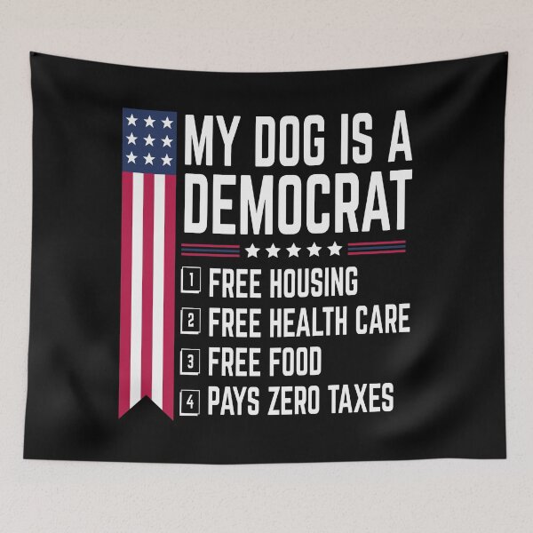Item preview, My Dog Is a Democrat USA Flag Funny Dog Lover designed and sold by BMLprint ⭐⭐⭐⭐⭐.