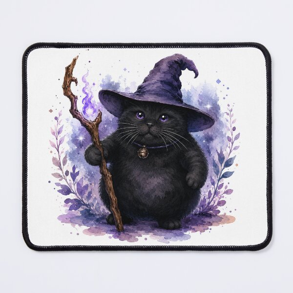 Item preview, Black Cat Wizard designed and sold by lvlupthreads.