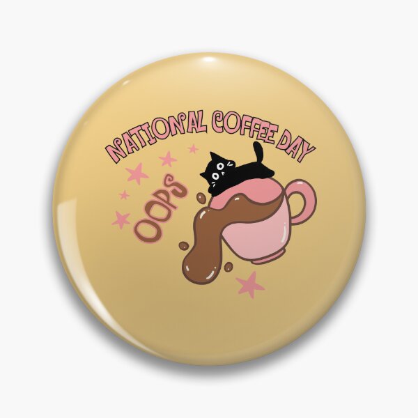 Item preview, National Coffee Day Oops Funny Spilled Coffee Cat designed and sold by BritishDelights.