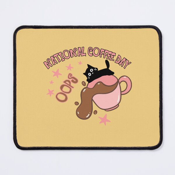 Item preview, National Coffee Day Oops Funny Spilled Coffee Cat designed and sold by BritishDelights.