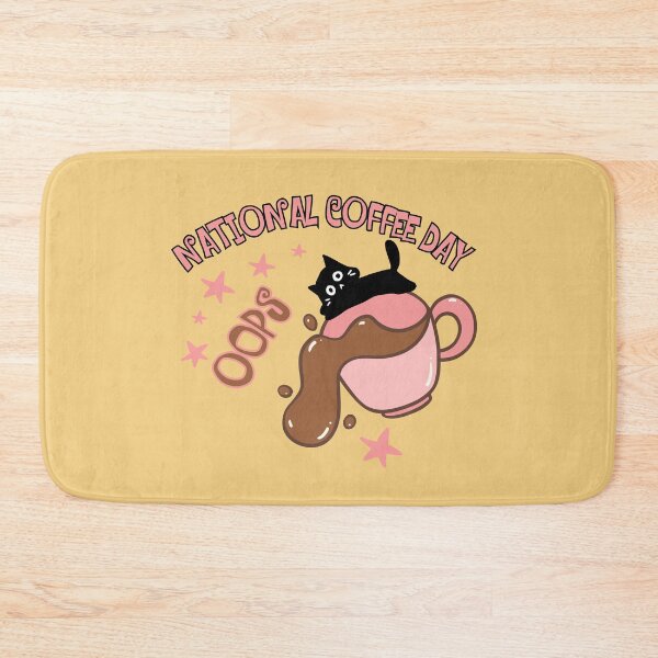 Item preview, National Coffee Day Oops Funny Spilled Coffee Cat designed and sold by BritishDelights.