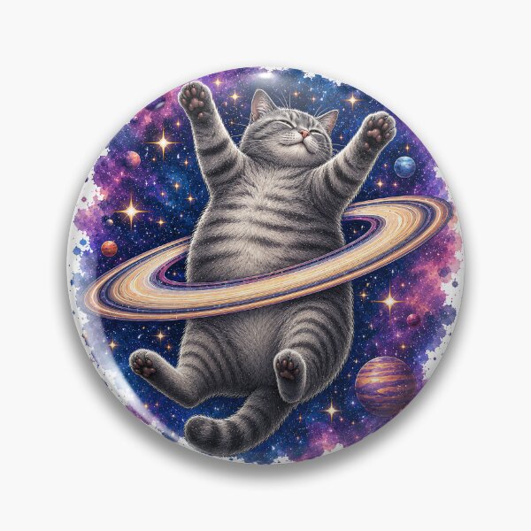 Item preview, Grey Tabby Cat in Space designed and sold by lvlupthreads.