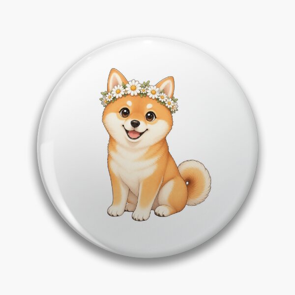 Item preview, Cute Shiba Inu with flower wreath Kawaii designed and sold by puredevn.