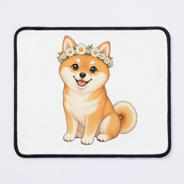 Item preview, Cute Shiba Inu with flower wreath Kawaii designed and sold by puredevn.