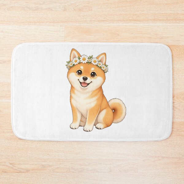 Item preview, Cute Shiba Inu with flower wreath Kawaii designed and sold by puredevn.