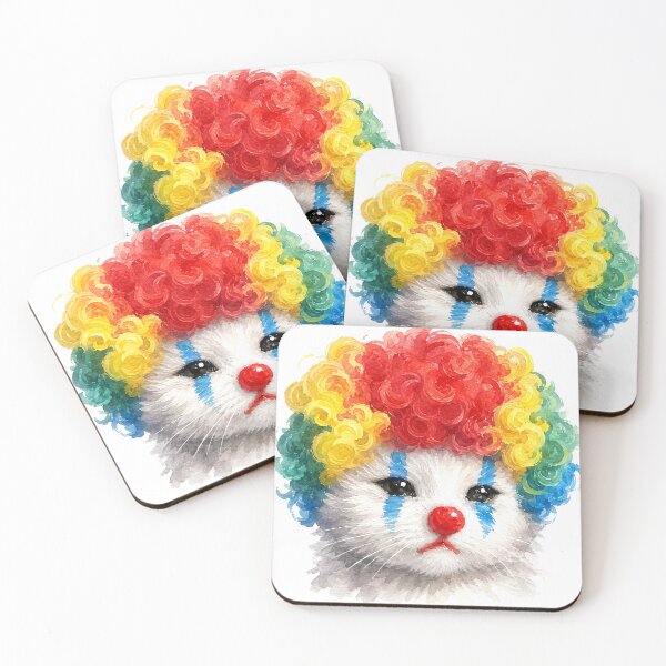 Item preview, Cute Clown Cat Funny Watercolor Art designed and sold by lvlupthreads.