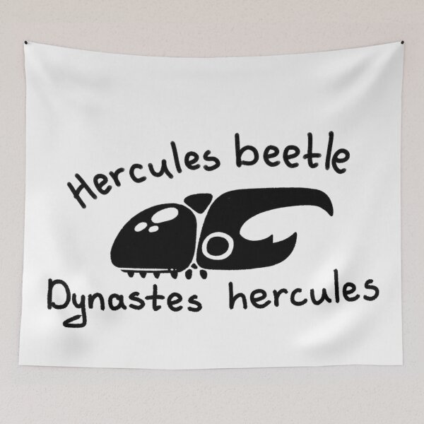 Item preview, White Line Drawing Hercules Beetle Dynastes Hercules Illustration designed and sold by RawTaxonomy.