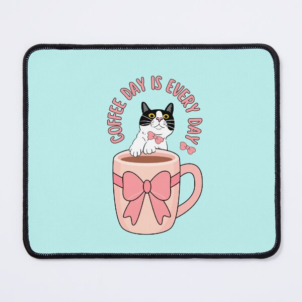 Item preview, Coffee Day Is Every Day Cute Cat peering over Coffee Mug designed and sold by BritishDelights.